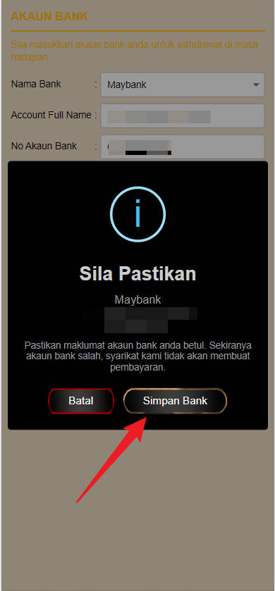 Free Credit New - Free Credit No Deposit - KAYU33 - RM30 - Step 2 - Add A Bank Account - Part 2