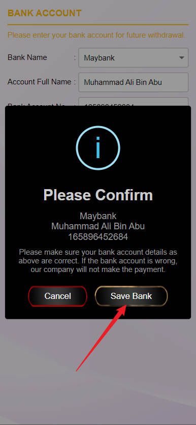 Free Credit New - Free Credit No Deposit - WOC44 - RM20 - Step 2 - Add A Bank Account - Part 2