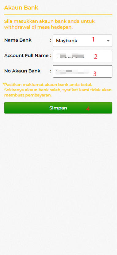 Free Credit New - Free Credit 365 - Ongcuci - RM10 - Step 2 - Add A Bank Account - Part 1