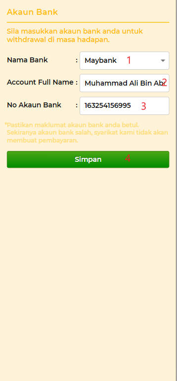 Free Credit New - Free Credit No Deposit - 5GCUCI - RM30 - Step 2 - Add A Bank Account - Part 1