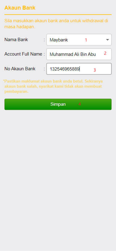 Free Credit New - Free Credit No Deposit - Mibox8 - RM5 - Step 2 - Add A Bank Account - Part 1
