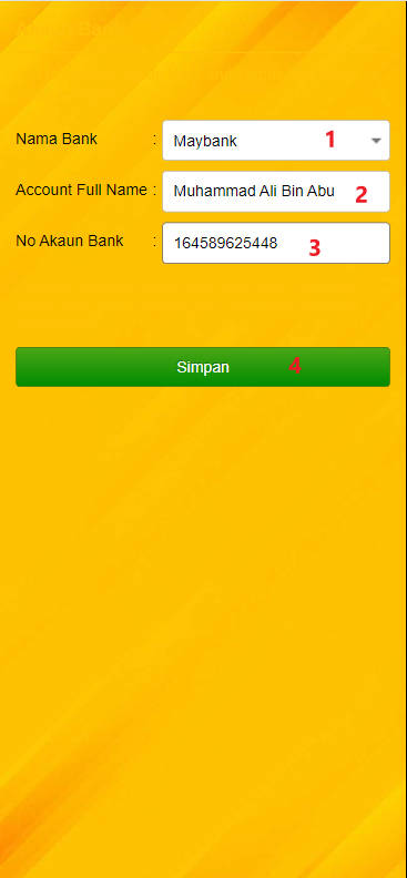 Free Credit New - Free Credit Slot - Borneo777 - RM38 - Step 2 - Add A Bank Account - Part 1