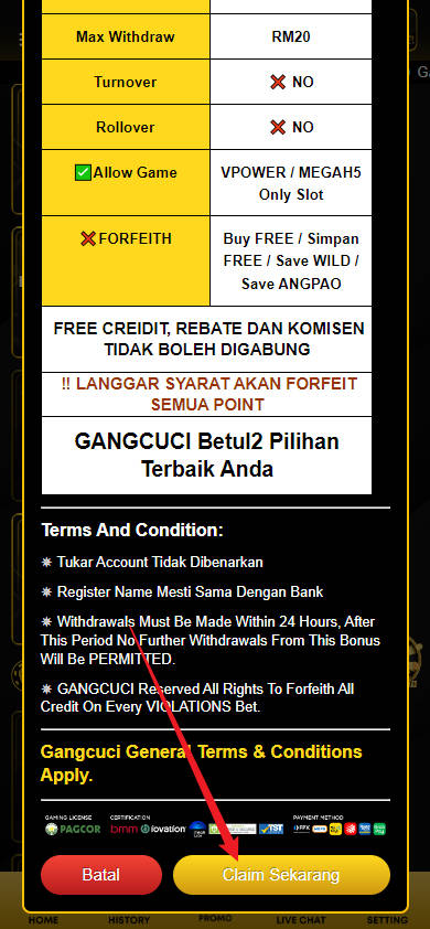 Free Credit New - Free Credit No Deposit - GANGCUCI - RM30 - Step 3 - Claim Bonus - Part 2