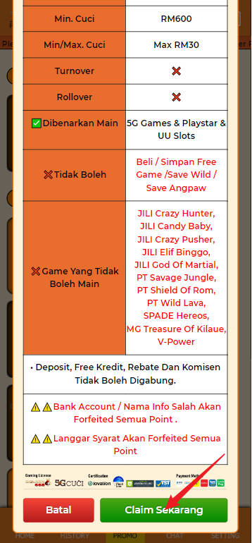 Free Credit New - Free Credit No Deposit - 5GCUCI - RM30 - Step 3 - Claim Bonus - Part 2