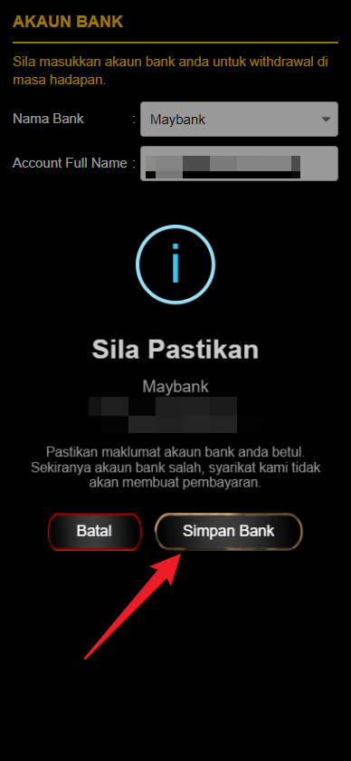 Free Credit New - Free Credit Slot - JUDYMYR - RM100 - Step 2 - Add A Bank Account - Part 2