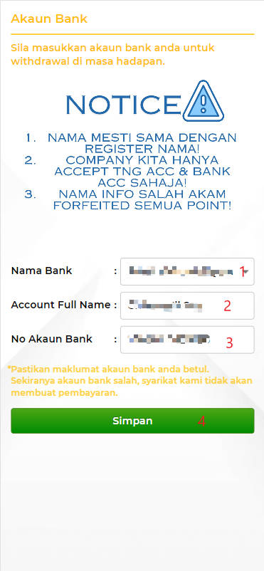 Free Credit New - Free Credit 365 - Mykad99 - RM12 - Step 2 - Add A Bank Account - Part 1