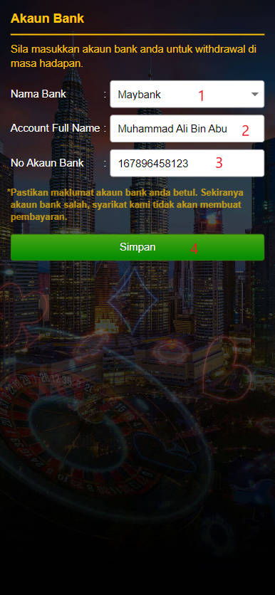 Step 2 - Register at JQK Malaysia Casino - Part 1