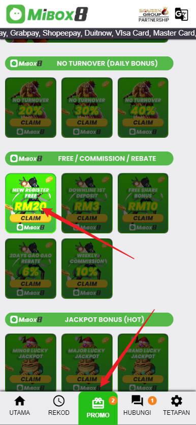 Free Credit New - Free Credit No Deposit - Mibox8 - RM5 - Step 3 - Claim Bonus - Part 1
