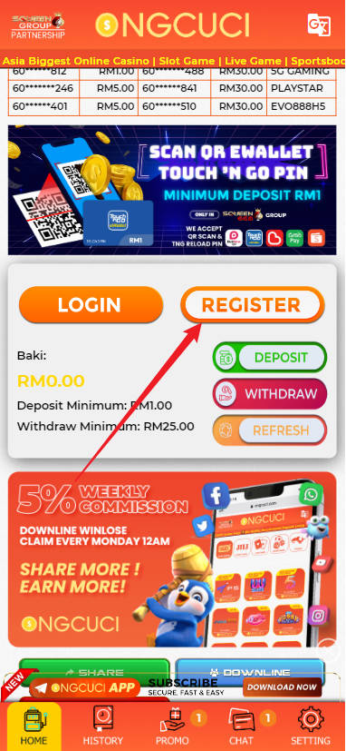 Free Credit New - Free Credit 365 - Ongcuci - RM10 - Step 1 - Register An Account - Part 1