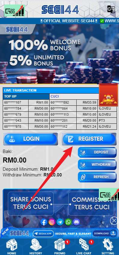 Free Credit New - Free Credit 365 - Segi44 - RM1 - Step 1 - Register An Account - Part 1