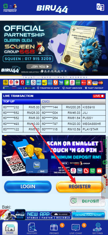 Free Credit New - Free Credit 365 - Biru44 - RM3 - Step 1 - Register An Account - Part 1