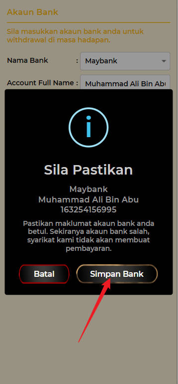 Free Credit New - Free Credit No Deposit - 5GCUCI - RM30 - Step 2 - Add A Bank Account - Part 2