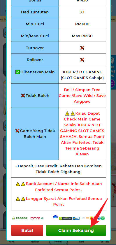 Free Credit New - Free Credit No Deposit - Lepak44 - RM30 - Step 3 - Claim Bonus - Part 2