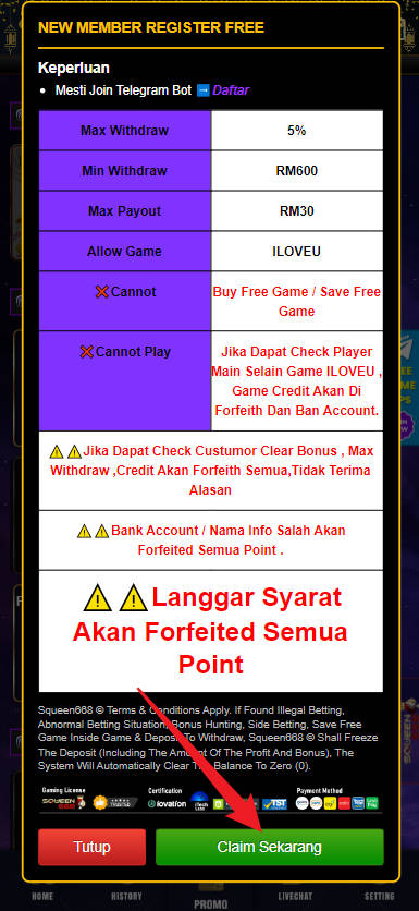 Free Credit New - Free Credit Slot - Ultra66 - RM20 - Step 3 - Claim Bonus - Part 2