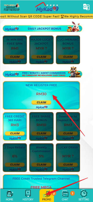 Free Credit New - Free Credit No Deposit - MyKad99 - RM30 - Step 3 - Claim Bonus - Part 1