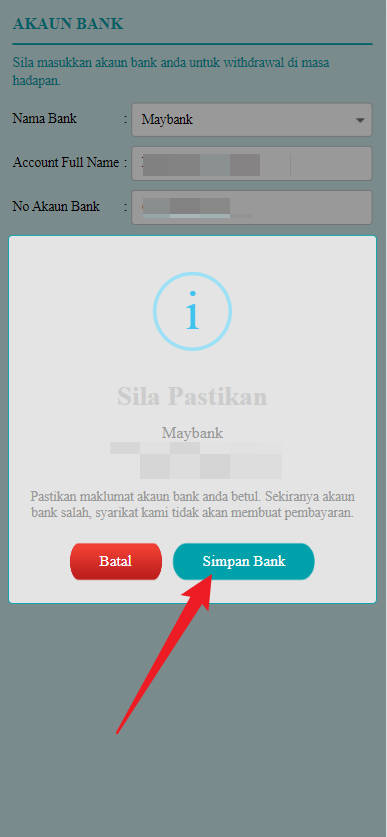 Free Credit New - Free Credit Slot - BTCUCI - RM30 - Step 2 - Add A Bank Account - Part 2