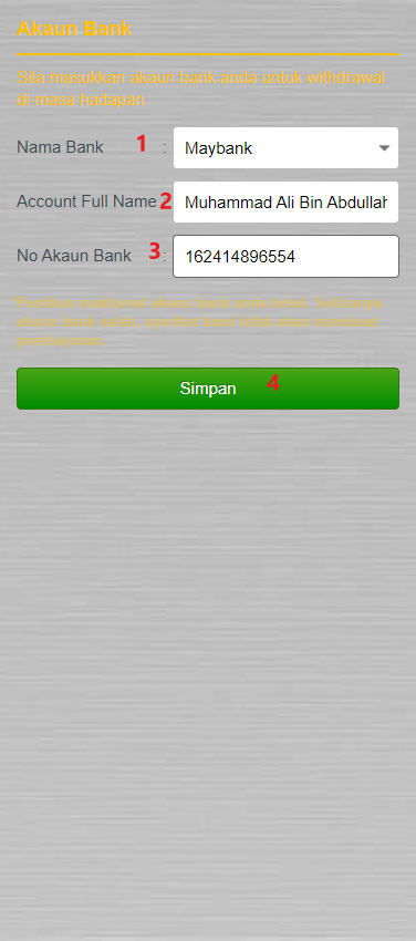 Free Credit New - Free Credit No Deposit - Oren33 - RM20 - Step 2 - Add A Bank Account - Part 1 Free Credit New - Free Credit No Deposit - Oren33 - RM20 - Step 2 - Add A Bank Account - Part 1