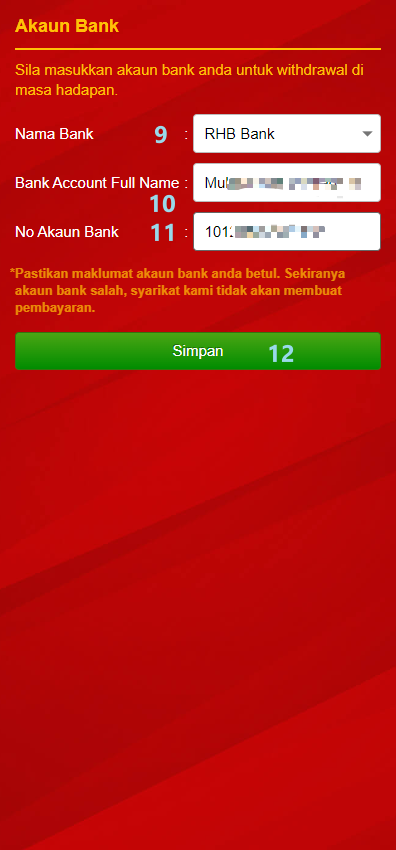 Free Credit New - Free Credit No Deposit - GDSlot888 - RM10 - Step 2 - Add A Bank Account - Part 1