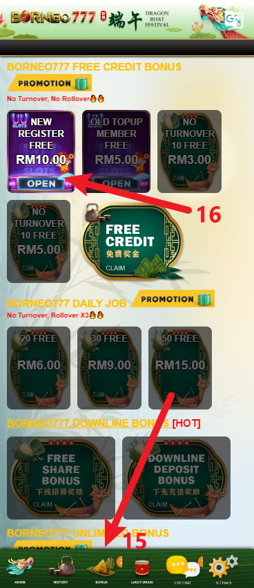Step 3 - Claim RM10 Free Credit (Part 1)