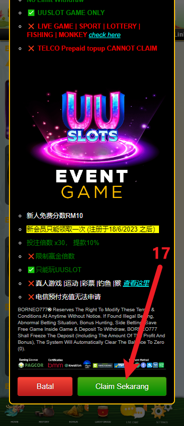 Step 3 - Claim RM10 Free Credit (Part 2)