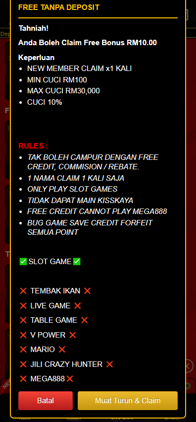 Free Credit New - Free Credit No Deposit - GDSlot888 - RM10 - Step 3 - Claim Bonus - Part 2