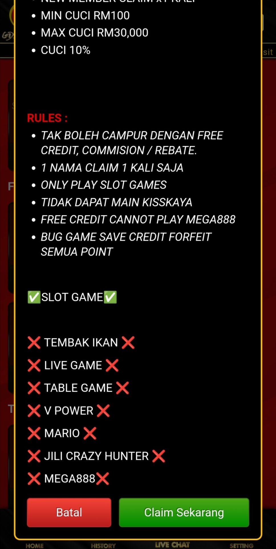 Free Credit New - Free Credit No Deposit - GDSlot888 - RM10 - Step 3 - Claim Bonus - Part 3