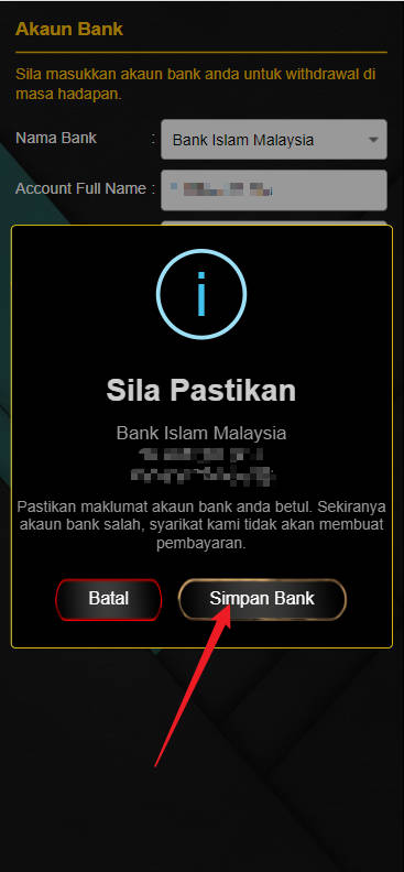 Free Credit New - Free Credit No Deposit - Waja33 - RM20 - Step 2 - Add A Bank Account - Part 2