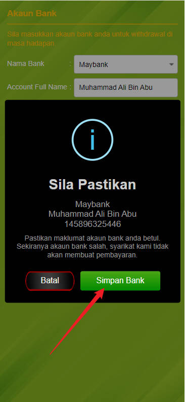 Free Credit New - Free Credit Slot - Cashsweep - RM5 - Step 2 - Add A Bank Account - Part 2
