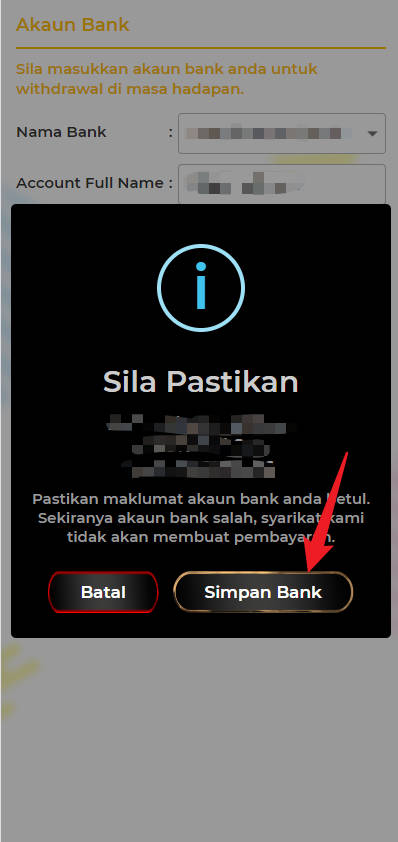 Free Credit New - Free Credit No Deposit - Lepak44 - RM30 - Step 2 - Add A Bank Account - Part 2