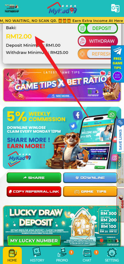 Free Credit New - Free Credit 365 - Mykad99 - RM12 - Step 4 - Check Balance