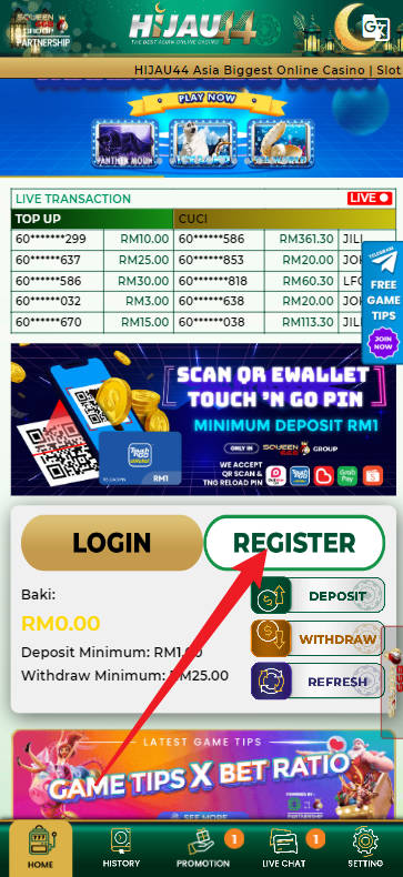 Free Credit New - Free Credit 365 - Hijau44 - RM3 - Step 1 - Register An Account - Part 1