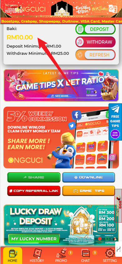 Free Credit New - Free Credit 365 - Ongcuci - RM10 - Step 4 - Check Balance