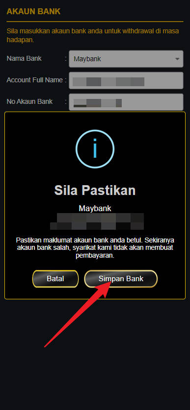 Free Credit New - Free Credit Slot - Topup77 - RM100 - Step 2 - Add A Bank Account - Part 2