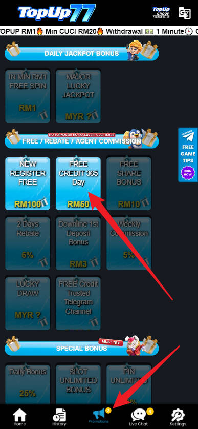 Step 3 - Register at Topup77 Casino - Part 1