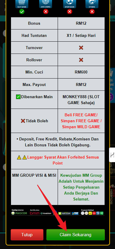 Free Credit New - Free Credit 365 - Waja33 - RM12 - Step 3 - Claim Bonus - Part 2