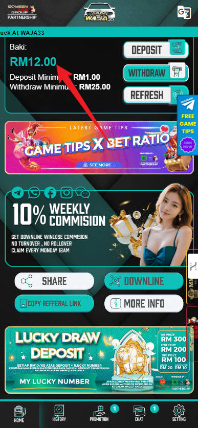 Free Credit New - Free Credit 365 - Waja33 - RM12 - Step 4 - Check Balance