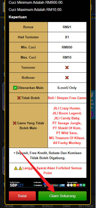 Free Credit New - Free Credit No Deposit - SBK21 - RM21 - Step 3 - Claim Bonus - Part 2