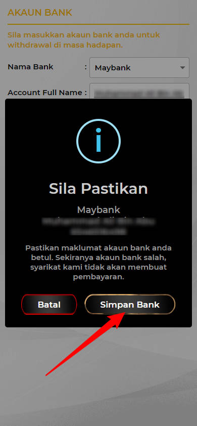 Free Credit New - Free Credit Slot - Fachai68 - RM5 - Step 2 - Add A Bank Account - Part 2