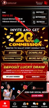 Step 4 - Register at Doktor Judi Casino - Free Credit 365 - Part 1