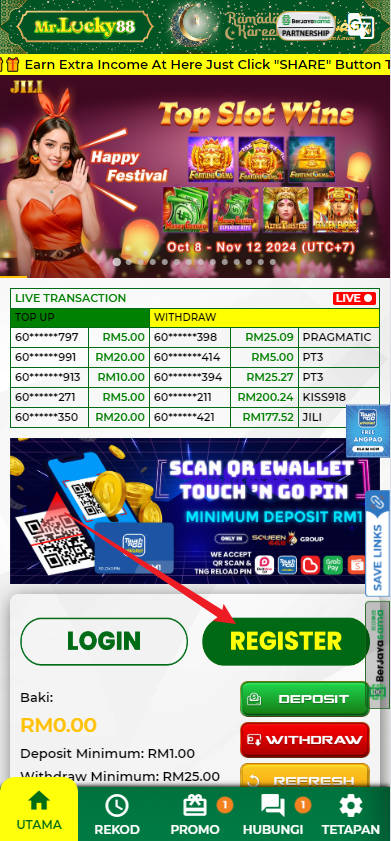 Free Credit New - Free Credit 365 - MrLucky88 - RM3 - Step 1 - Register An Account - Part 1