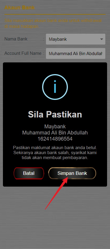 Free Credit New - Free Credit No Deposit - Oren33 - RM20 - Step 2 - Add A Bank Account - Part 2